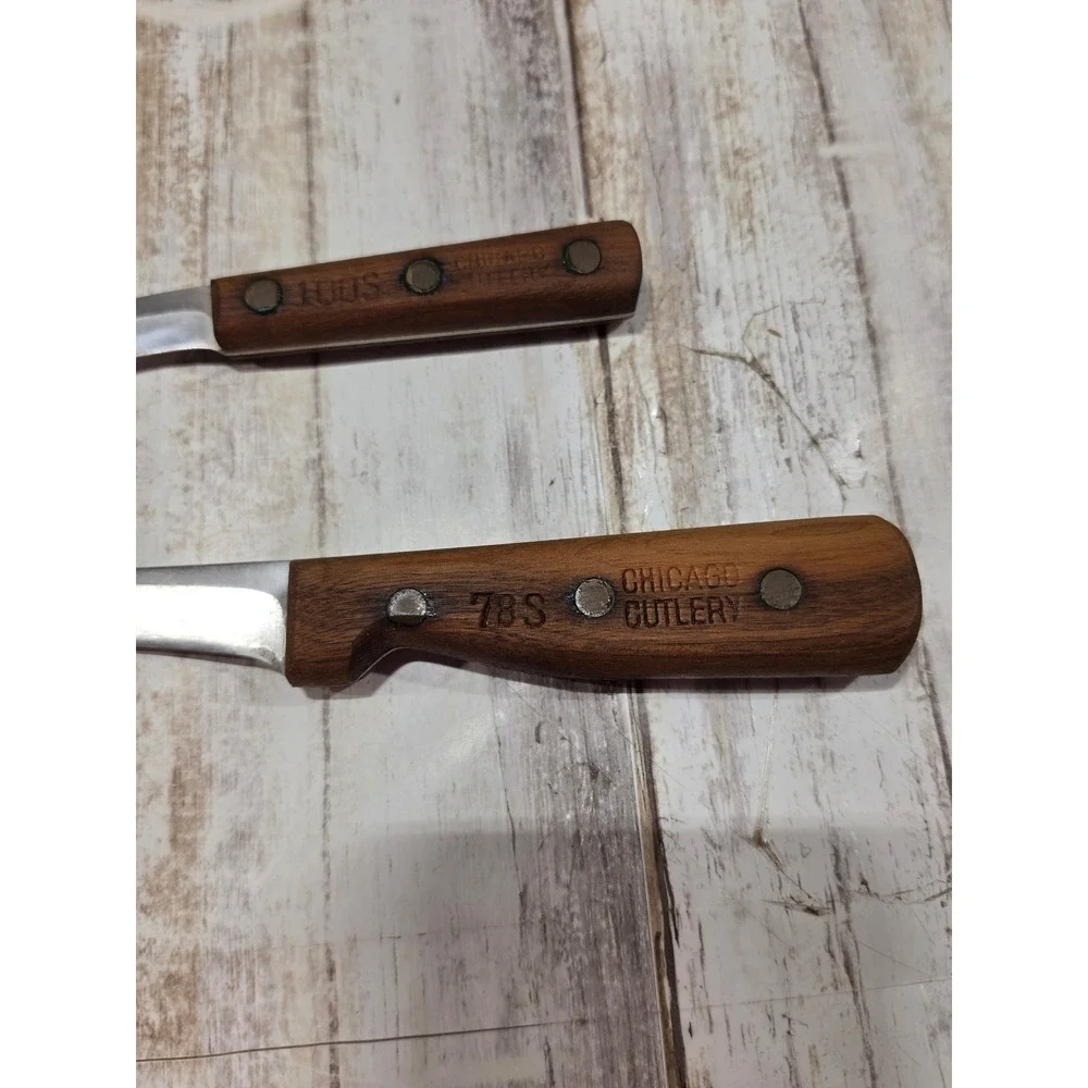 Chicago Cutlery Vintage Knife Set Walnut Wood Handles with Block 7-Piece Set